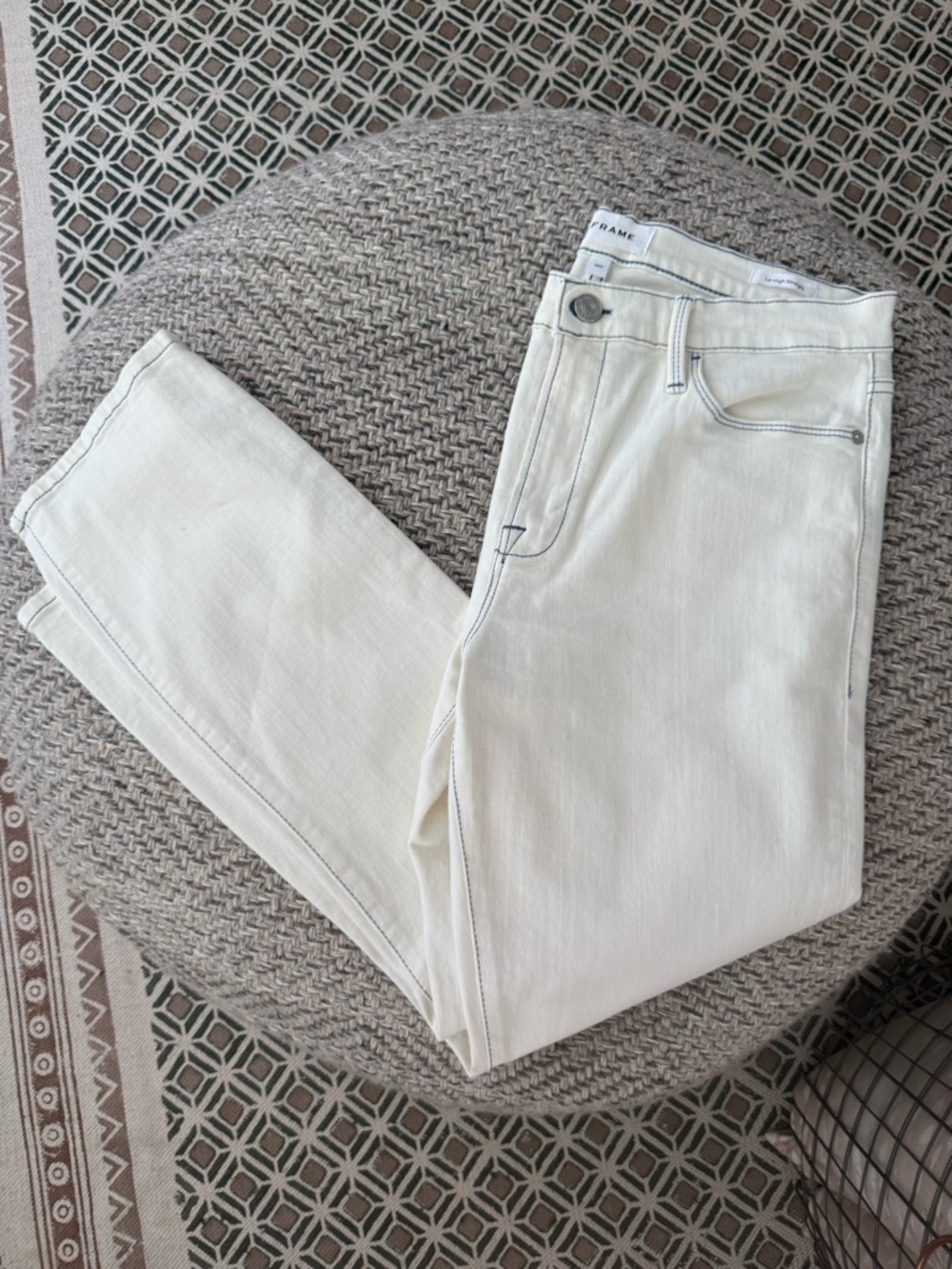 FRAME Le High Straight Off-White Jeans Size 30